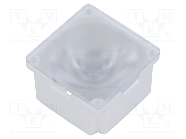 LED lens; square; Mat: polycarbonate; transparent; 29°; H: 12.96mm