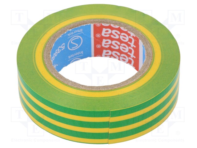 Electrically insulated tape; PVC; W: 50mm; L: 25m; yellow-green