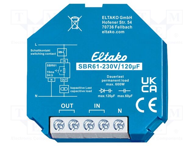 Current limiting relay; plaster embedded; NO; OUT: 250VAC/10A