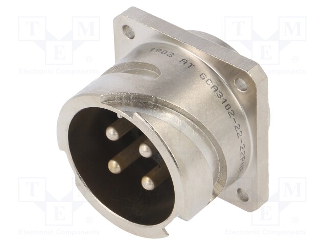 Connector: circular; GCA; socket; male; PIN: 4; with contacts; 74A