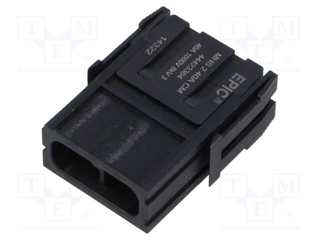 Connector: HDC; module; male; EPIC® MH; PIN: 2; w/o contacts; 40A