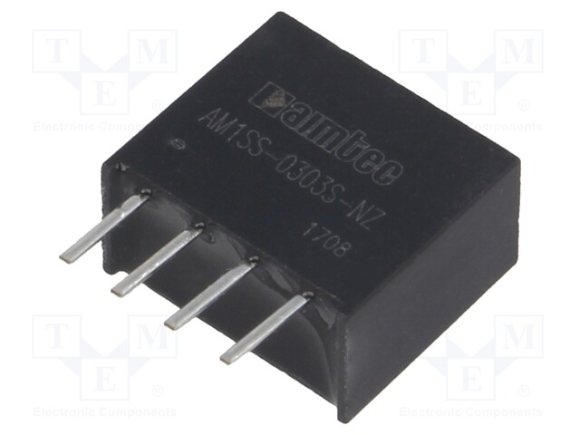 Converter: DC/DC; 1W; Uin: 2.97÷3.63V; 3.3VDC; Iout: 303mA; SIP4