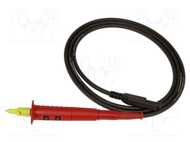 Test probe; black,red,yellow; banana plug 4mm x2