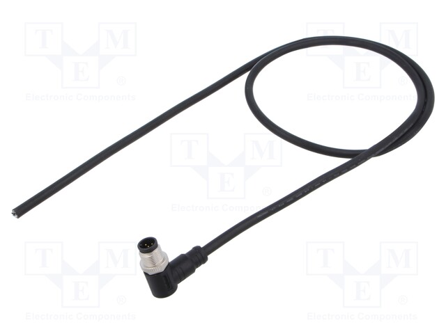 Connector: M12; plug; male; angled; Plating: gold-plated; cables