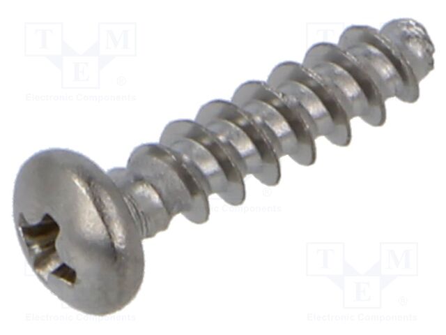Screw; 3x12; Head: button; Phillips; stainless steel; Øhead: 5.3mm