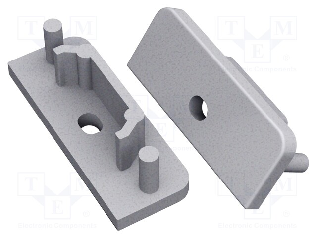 Cap for LED profiles; silver; ABS; Application: SURFACE14