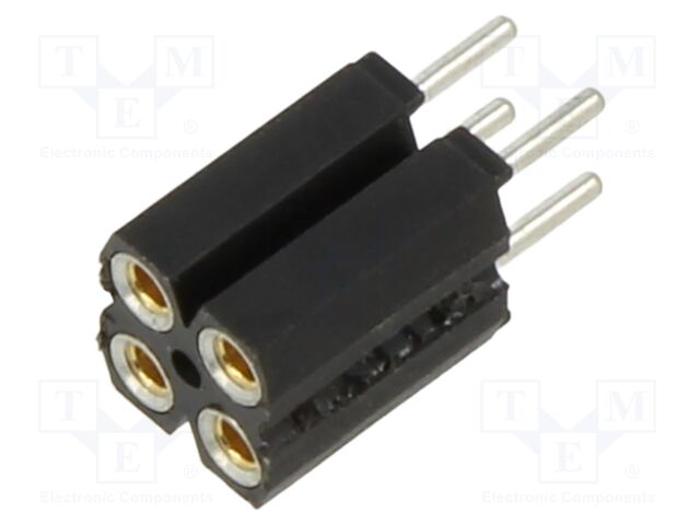 Socket; pin strips; female; PIN: 4; straight; 2.54mm; THT; 2x2; H: 7mm