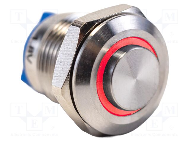 Switch: vandal resistant; SPST-NO; 2A/36VDC; IP67; OFF-(ON); blue