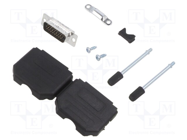 D-Sub HD; PIN: 26; male; unshielded; straight; soldering; for cable