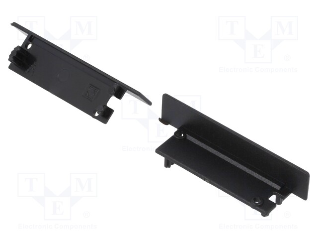 Cap for LED profiles; black; ABS; Application: FLAT8