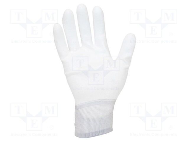Protective gloves; ESD; XL; ANSI/ESD SP15.1; polyamide; white