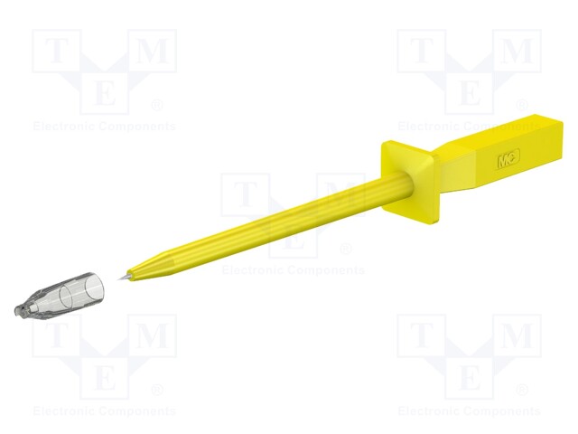 Test probe; 60VDC; 30VAC; 1A; yellow; Overall len: 130mm