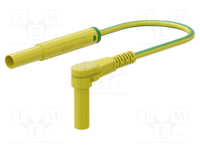 Test lead; 19A; banana plug 4mm,angular banana plug 4mm; Len: 1m