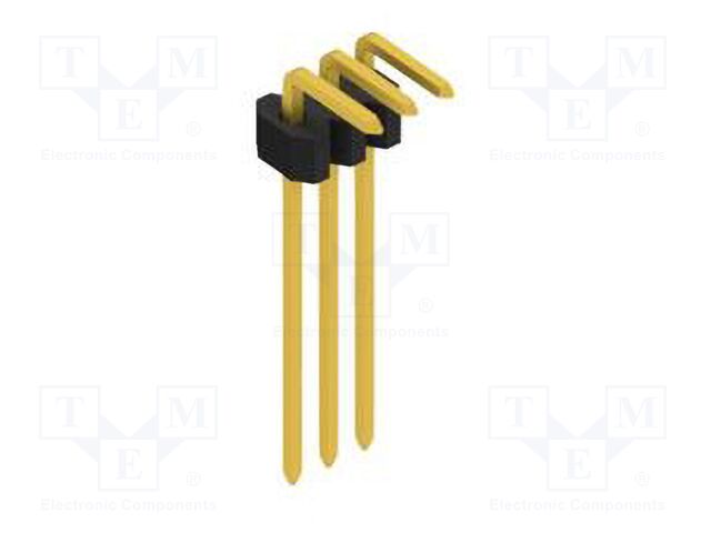 Connector: pin strips; pin header; male; PIN: 3; 1.27mm; THT; 1x3