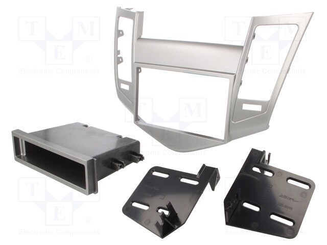 Radio mounting frame; Chevrolet; 1 DIN,2 DIN; silver