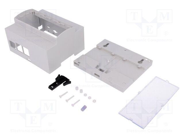 Enclosure: for computer; Raspberry Pi 3 B; ABS; grey; X: 106.3mm