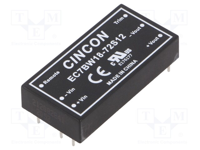 Converter: DC/DC; 20W; Uin: 8.5÷160V; 12VDC; Iout: 1670mA; 28.5g