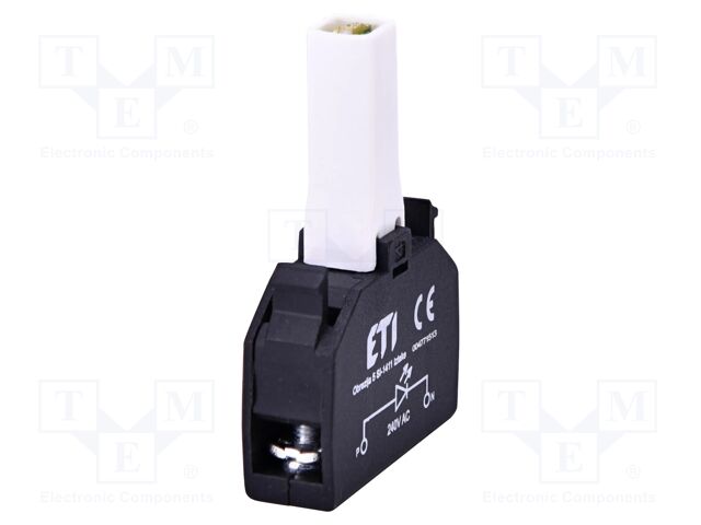 LED holder; E; white; 24VDC; 24VAC; plastic