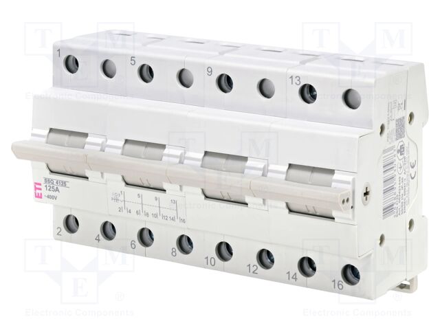 Mains-generator switch; Poles: 4; 230/400VAC; 125A; IP20