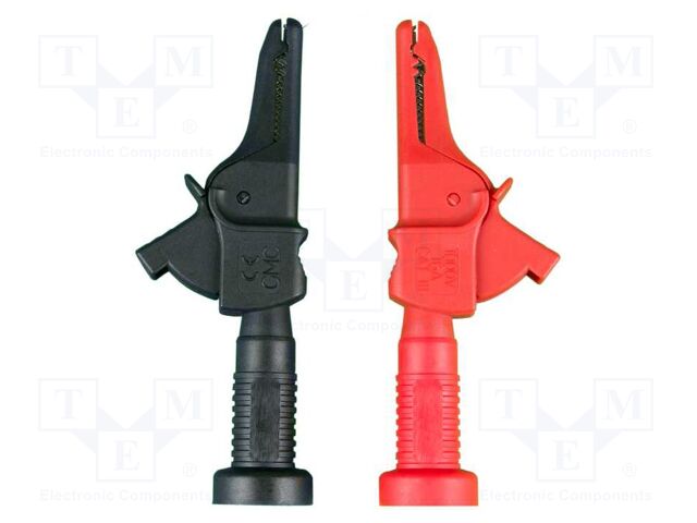 Crocodile clip; black,red; Kit: aligator clip x2; 19A