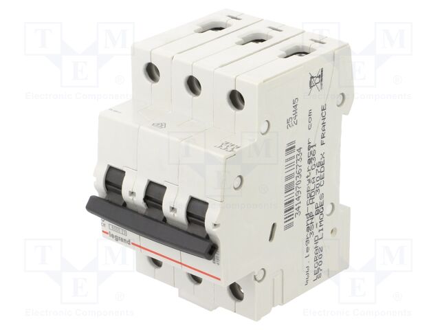 Circuit breaker; 400VAC; Inom: 25A; Poles: 3; Charact: B; 6kA; IP20