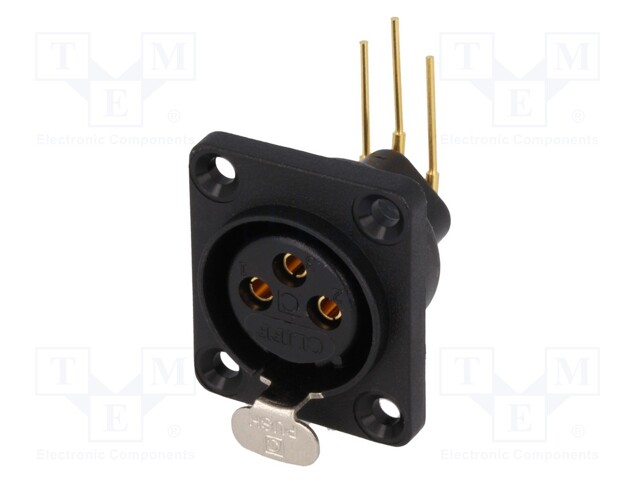 Socket; XLR; female; PIN: 3; angled 90°; with push button,sealed