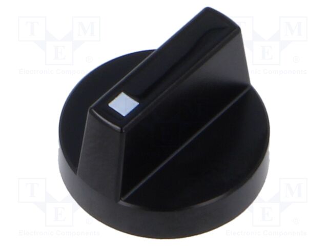 Knob; black; plastic; Ø18mm