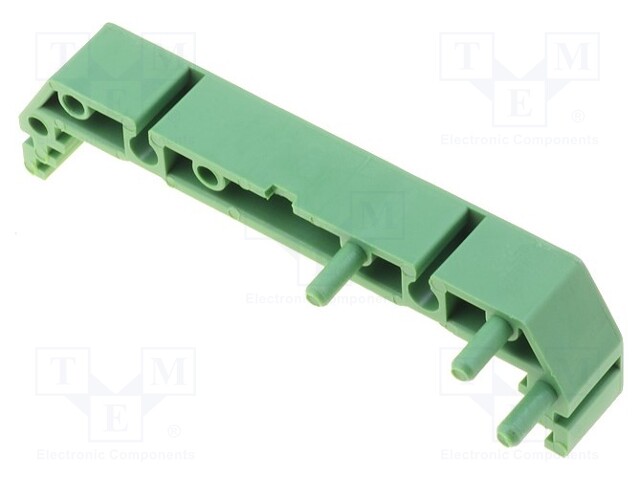 DIN rail mounting bracket; 72x11mm; Body: green