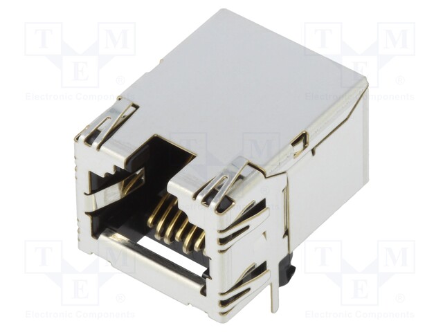 Socket; RJ45; TM21R; PIN: 8; Cat: 5e; shielded; gold-plated; THT