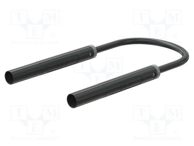 Test lead; 32A; insulated; Urated: 1kV; Len: 0.5m; black