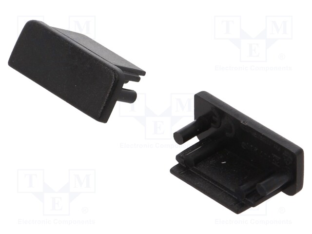 Cap for LED profiles; black; ABS; Application: SURFACE10