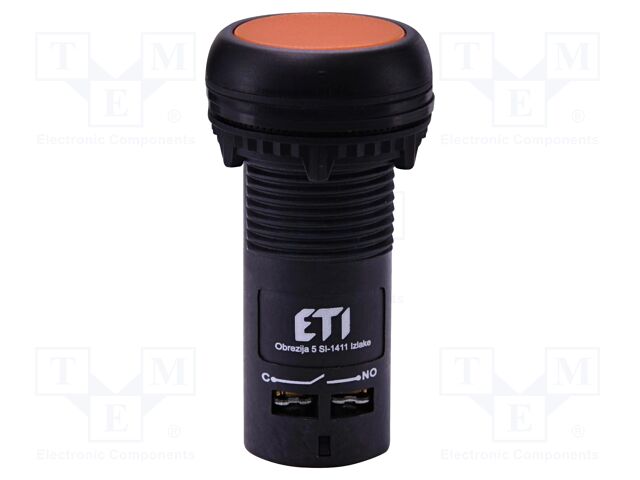 Switch: push-button; 22mm; NC + NO; orange; IP65; flat; E; Pos: 2