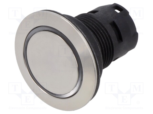 Switch: push-button; 22mm; silver; yes; IP65; flat; Pos: 2; Ø22.3mm