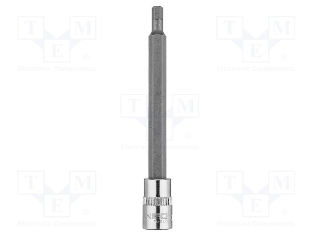 Socket; hex key,socket spanner; HEX 4mm; 1/4"; long