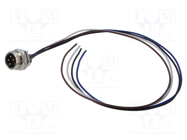 Connector: 7/8"; socket; male; straight; with leads; PIN: 4; 0.5m