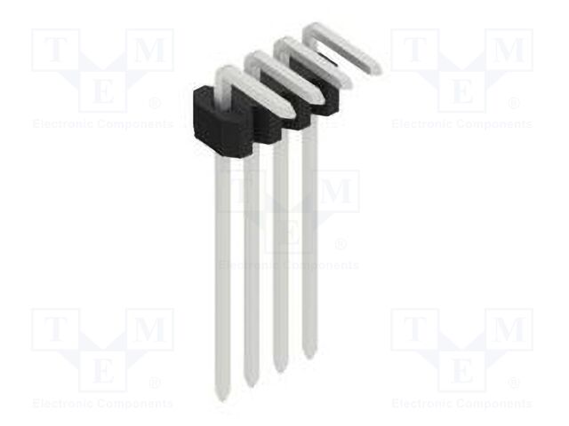 Connector: pin strips; pin header; male; PIN: 4; 1.27mm; THT; 1x4