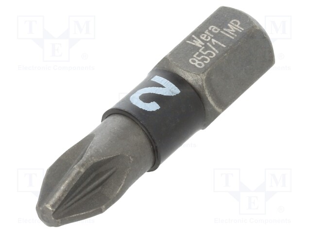 Screwdriver bit; Pozidriv®; PZ2; Overall len: 25mm