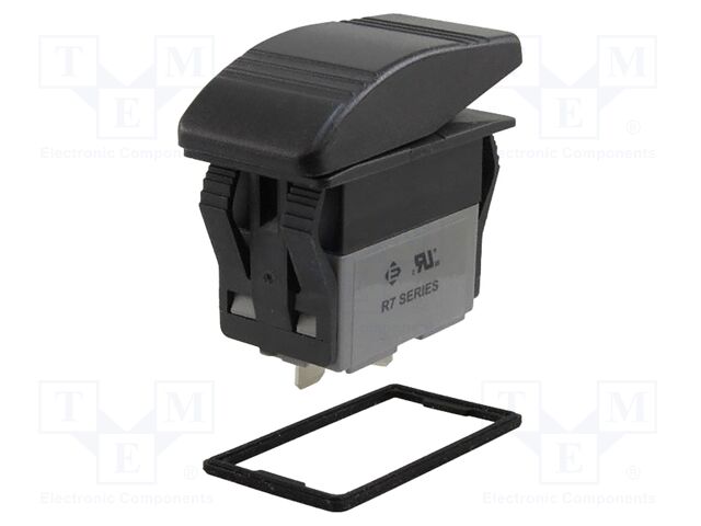 ROCKER; SPST; Pos: 2; ON-OFF; 20A/125VAC; black; black; none; 0÷55°C