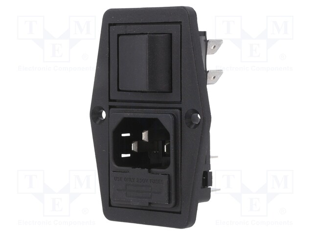 Connector: AC supply; socket; male; 10A; 250VAC; IEC 60320
