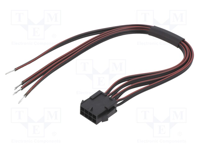 Cable; Micro-Fit 3.0; male,cables; PIN: 8; 0.2m; 4A; Insulation: PVC