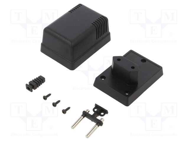 Enclosure: for power supplies; X: 52mm; Y: 70mm; Z: 47mm; ABS; black