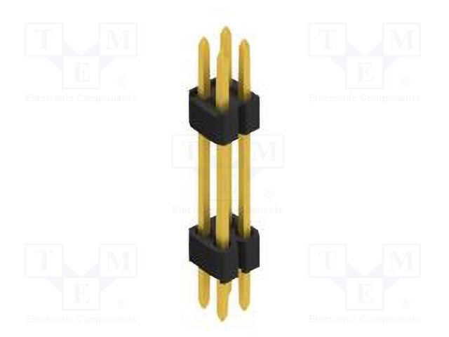 Connector: pin strips; pin header; male; PIN: 4; 1.27mm; THT; 2x2