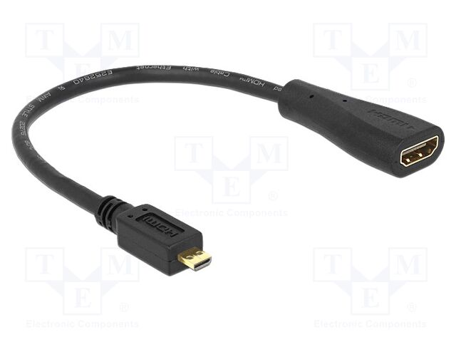 Cable; HDMI socket,micro HDMI plug; High Speed + Ethernet