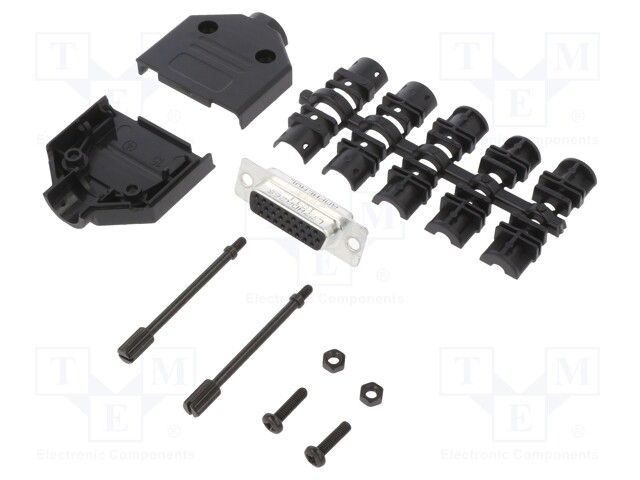 D-Sub HD; PIN: 26; female; unshielded; straight; soldering; UNC4-40