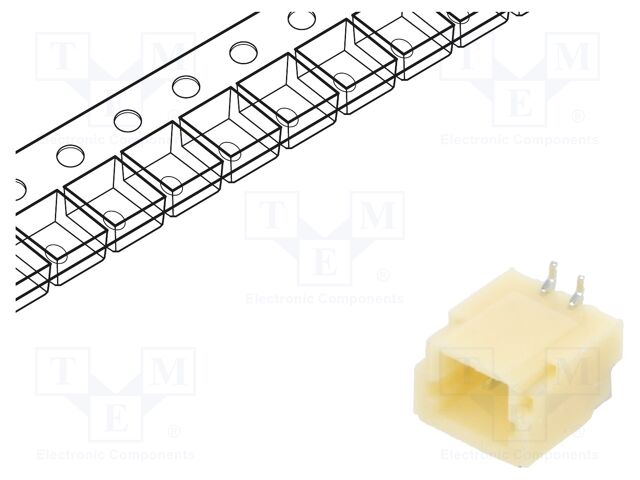 Connector: wire-board; socket; male; SH; 1A; 50V; PIN: 2; straight