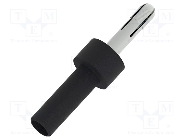Connector: 4mm banana; socket; black; nickel plated; insulated