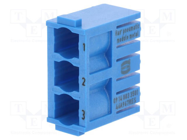 Connector: pneumatic; module; male-female; Han Modular Pneumatic