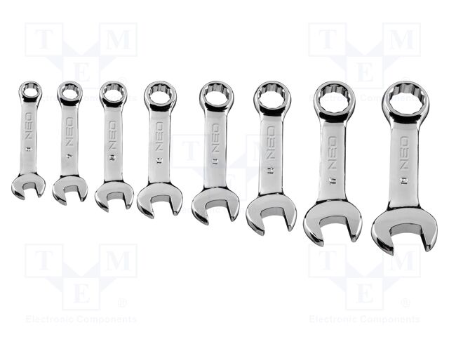 Wrench-set; combination spanner; Chrom-vanadium steel; short
