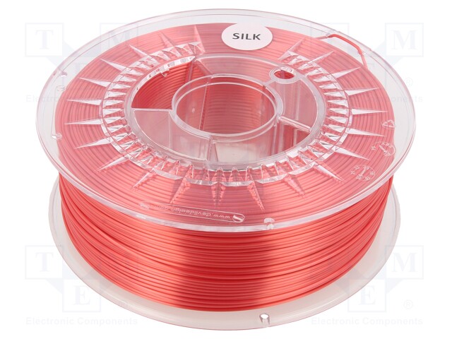 Filament: SILK; 1.75mm; red; 225÷245°C; 1kg; Table temp: 50÷60°C