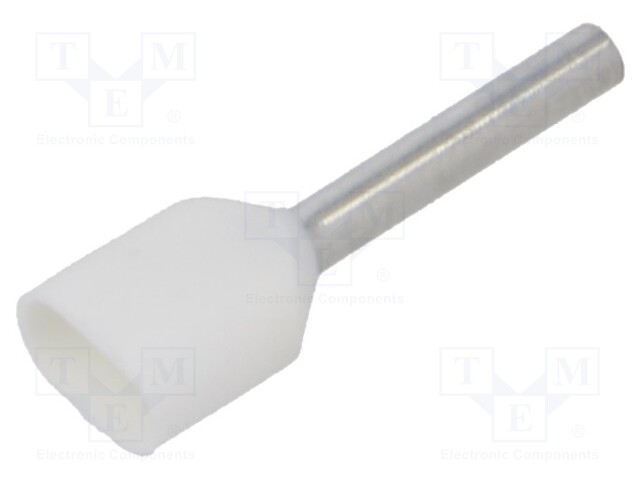 Tip: bootlace ferrule; insulated,double; copper; 0.5mm2; 10mm